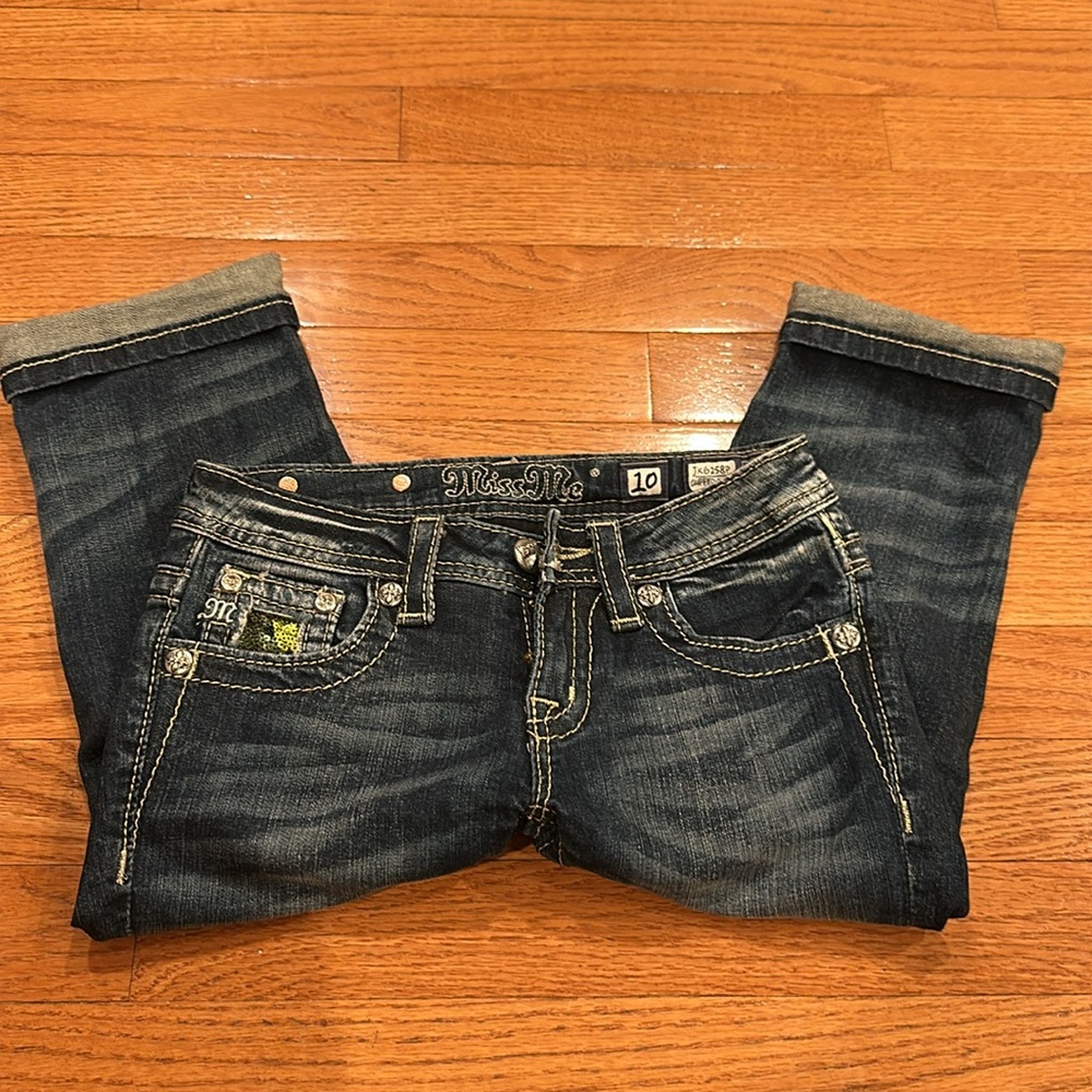 Miss me kids girls cuffed capris Sz 10
